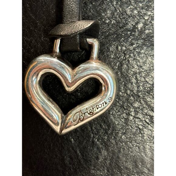 Vintage 1990's Brighton Black Croc Leather Handbag, Silver Hardware, Excellent - Picture 5 of 9